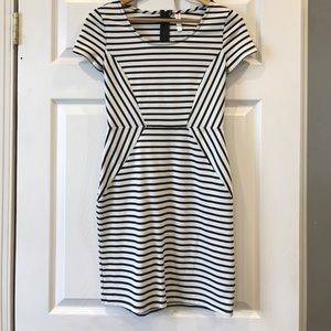 Black and white stripped dress (fitted)